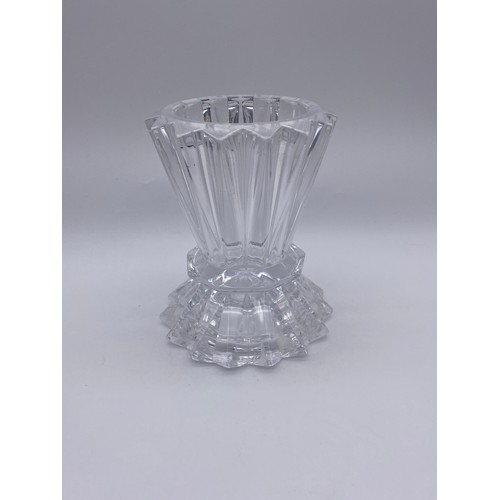 450 - WATERFORD CRYSTAL MARQUIS PILLAR CANDLE HOLDER 15CM H