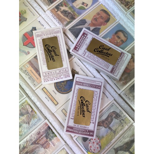 505 - TRAY OF CARD COLLECTORS SOCIETY CIGARETTE CARD SETS INCLUDING FILM STARS, POULTRY, SPEEDWAY RIDERS, ... 