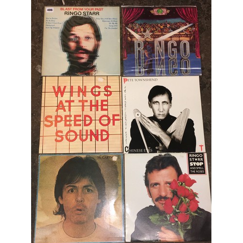 486 - SELECTION OF VINYL LPS INCLUDING RINGO STAR, PETE TOWNSEND, WINGS, PAUL MCCARTNEY, ROLLING STONES, J... 