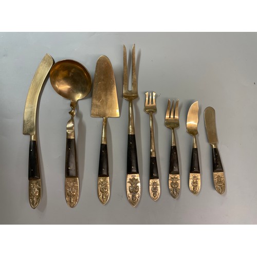 465 - SELECTION OF VINTAGE SIAM SEATED BUDDHA CUTLERY