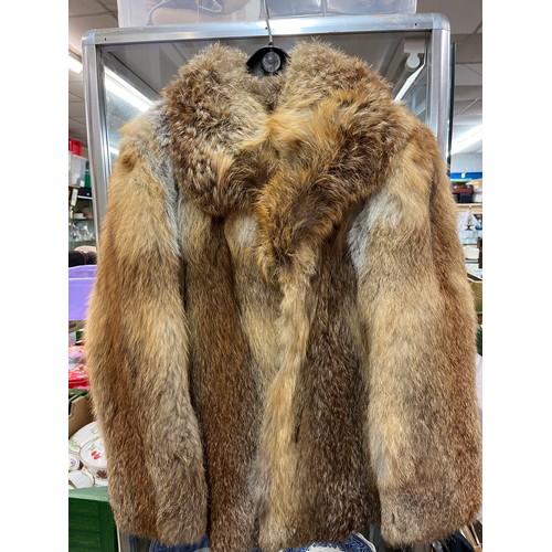 601 - LADIES BROWN AND BLONDE FUR SHORT JACKET