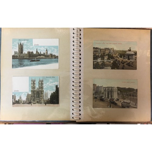 496 - FOUR ALBUMS OF POSTCARDS MAINLY BATTLE SHIPS AND LONDON LANDMARKS