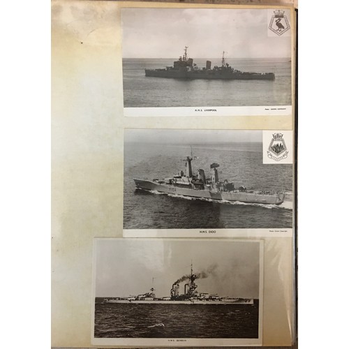 496 - FOUR ALBUMS OF POSTCARDS MAINLY BATTLE SHIPS AND LONDON LANDMARKS