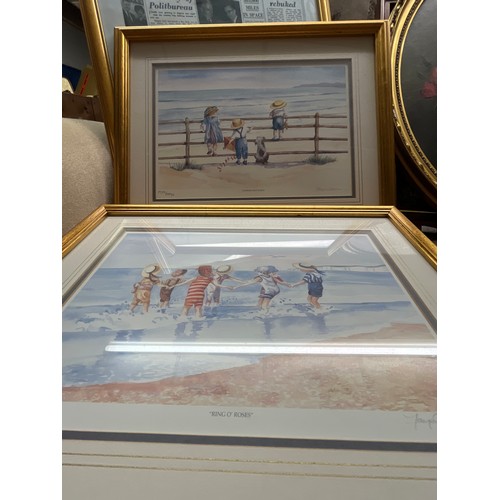 413 - PAIR OF LIMITED EDITION SIGNED PRINTS BY FAYE WHITTAKER ENTITLED LOOKING OUT TO SEA AND RING OF ROSE... 