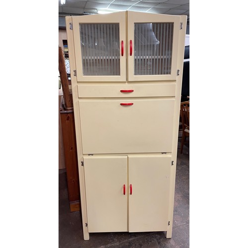 83 - VINTAGE CREAM PAINTED KITCHEN PANTRY CUPBOARD