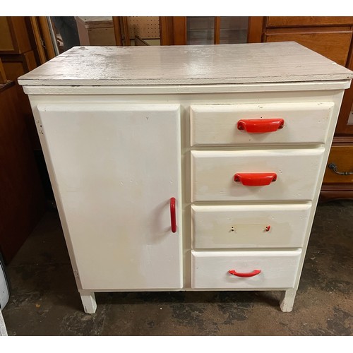 101 - WHITE PAINTED VINTAGE KITCHEN CUPBOARD