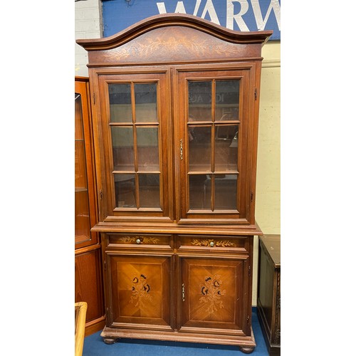 2 - REPRODUCTION ITALIAN MARQUETRY VITRINE