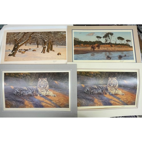 213 - QUANTITY OF LIMITED EDITION ANTHONY GIBBS PRINTS OF WILDLIFE SIGNED WITH BLIND STAMPS