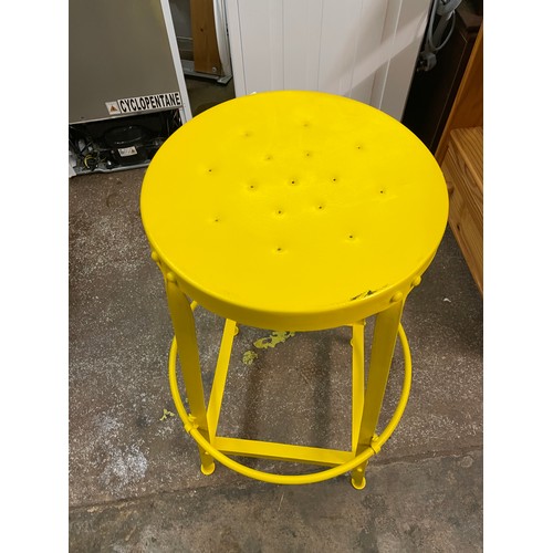 113 - YELLOW PAINTED INDUSTRIAL HIGH STOOL