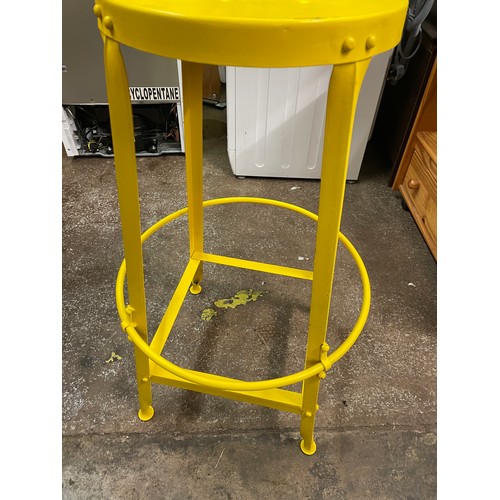 113 - YELLOW PAINTED INDUSTRIAL HIGH STOOL