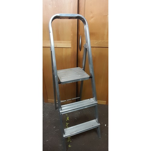 104 - TWO TREAD STEP LADDER AND PAIR OF ALUMINIUM STEP LADDERS