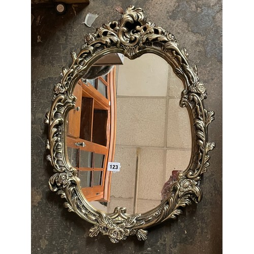 123 - GILT ROCOCO OVAL MIRROR