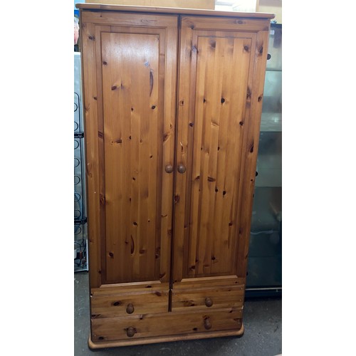 144 - PINE PANELLED WARDROBE