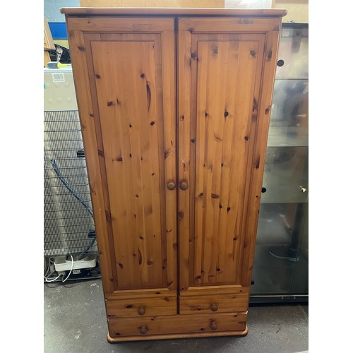 144 - PINE PANELLED WARDROBE