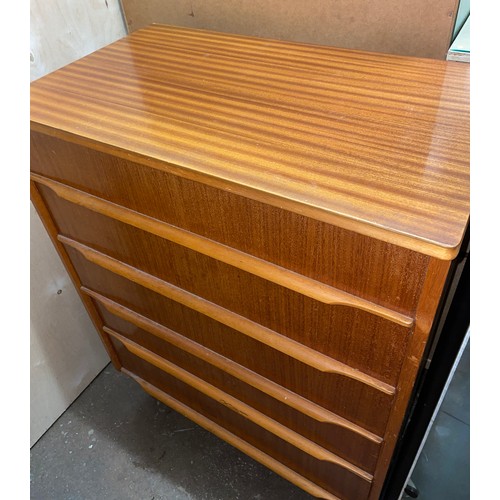 151 - 1950S TEAK FIVE DRAWER CHEST