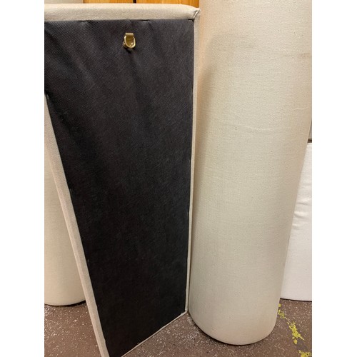 116 - OATMEAL DEMI LUNE ACOUSTIC SOUND PROOF PANELS AND SQUARE PANELS