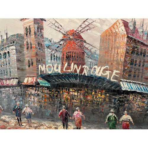 219 - OIL ON CANVAS OF THE MOULIN ROUGE