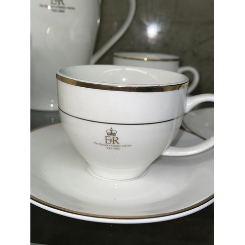 263 - BONE CHINA GOLDEN JUBILEE COMMEMORATIVE TEASET