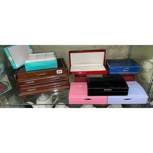 262 - SELECTION OF VARIOUS JEWELLERY BOXES