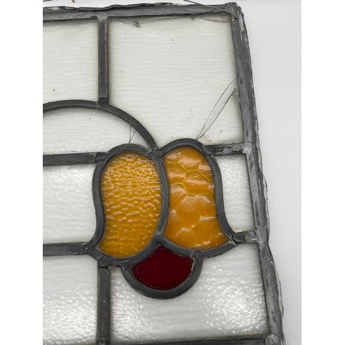 256 - TWO LEADED STAIN GLASS WINDOW PANES