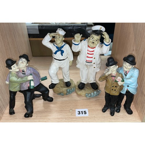 315 - RESIN LAUREL AND HARDY FIGURES