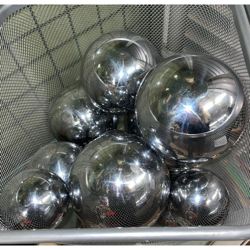 243 - WASTE BASKET OF POLISHED CARPET BOWLS