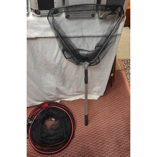 281 - FISHERMANS TOUGH BOX, LANDING NET, KEEP NET, AND JACKET