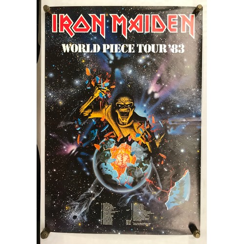 494 - TWO IRON MAIDEN WORLD PEACE TOUR 1983 AND WORLD SLAVERY TOUR 84-85 POSTERS