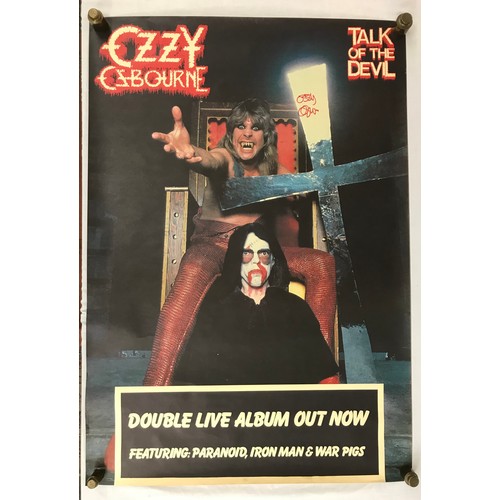 495 - OZZY OSBOURNE TALK OF THE DEVIL TOUR POSTER SIGNED IN RED PEN