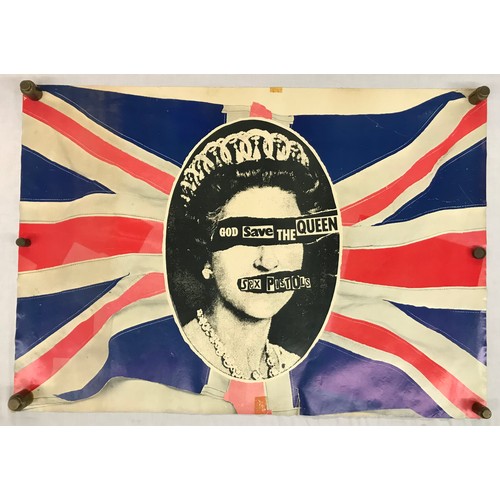 497 - FOUR SEX PISTOLS POSTERS - GOD SAVE THE QUEEN, NEVER MIND THE BOLLOCKS COLLAGE, LIVE PHOTO AND AN OR... 