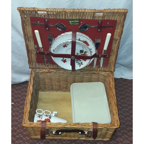 329 - WICKERWARE PICNIC BASKET, HEN BASKET