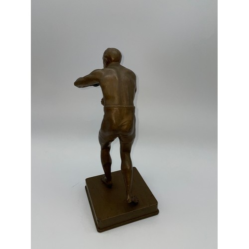 483 - GILDED SPELTER FIGURE OF A BOXER 23cm