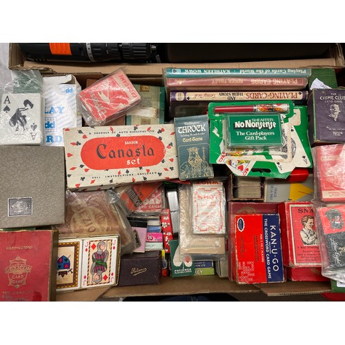 519 - CRATE OF CARD RELATED GAMES AND BOOKS CANASTA, SNAP, KANUGO