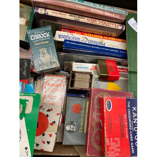 519 - CRATE OF CARD RELATED GAMES AND BOOKS CANASTA, SNAP, KANUGO