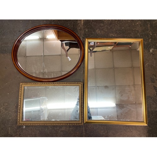 504 - WOODEN FRAMED OVAL AND RECTANGULAR MIRRORS