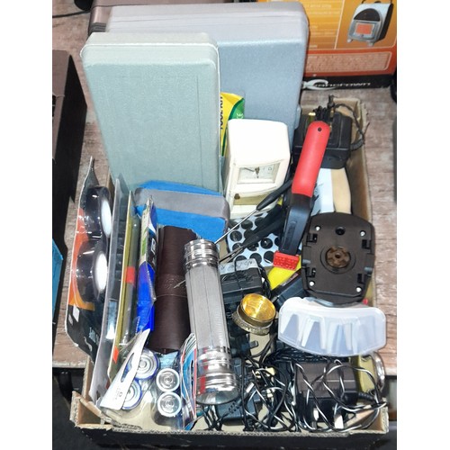 341 - SMALL CARTON OF PVC TAPE, SMALL TOOLS, SCREWDRIVERS, ROTARY TOOL KIT