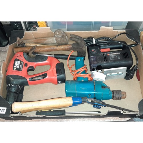 343 - ELECTRICAL SANDER, MAKITA DRILL, REXON TILE CUTTER, JIGSAW AND OTHERS