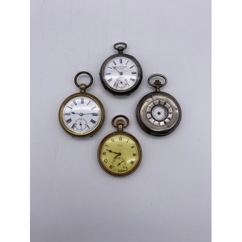 481 - WHITE METAL AND BASE METAL CASED HALF HUNTER AND OPEN FACE POCKET WATCHES A/F