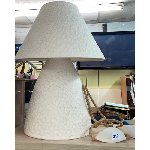 312 - AMELIE ET MELANIE POTTERY TABLE LAMP (2 pin plug) 58CM H