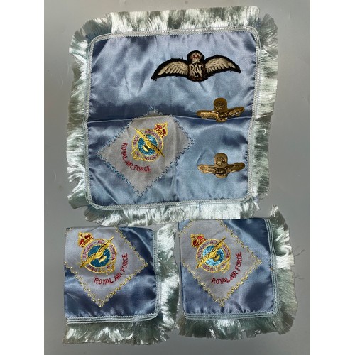 415 - RAF SEW ON BREVETTE, EMBROIDERED ROYAL AIRFORCE NAPKIN/POCKET SQUARES