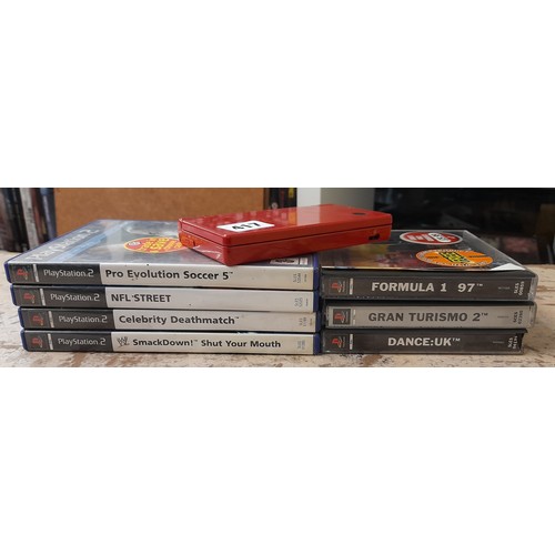 417 - NINTENDO DSI, VARIOUS PLAYSTATION AND PLAYSTATION II GAMES