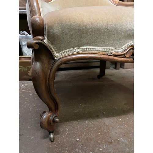 135 - WILLIAM IV ROSEWOOD DRALON UPHOLSTERED TUB LIBRARY CHAIR