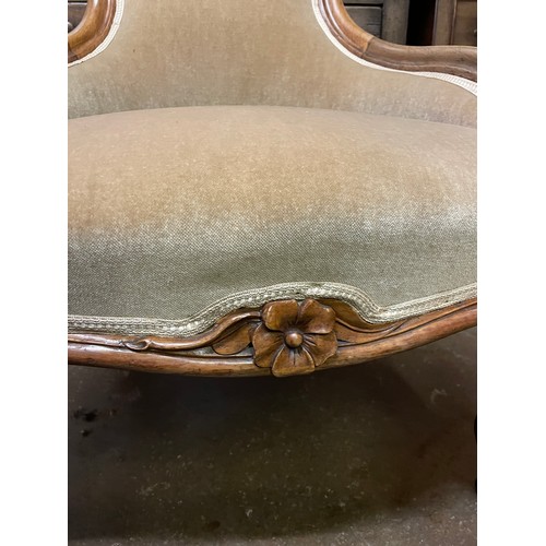 135 - WILLIAM IV ROSEWOOD DRALON UPHOLSTERED TUB LIBRARY CHAIR