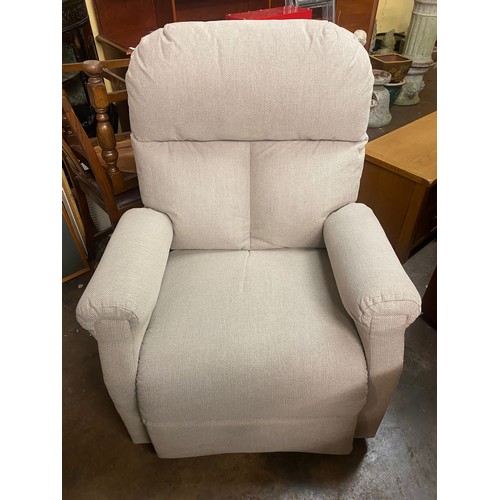 138 - GREY OATMEAL RECLINING ARMCHAIR