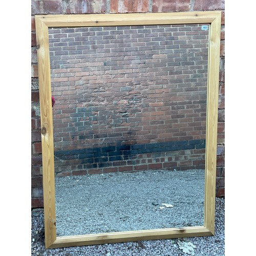 183 - LARGE PINE FRAMED MIRROR 103cm x 135cm