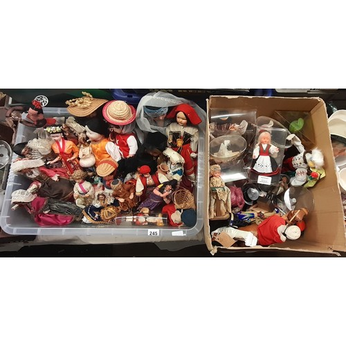 245 - CARTON AND BOX OF VARIOUS WORLD DRESS DOLLS