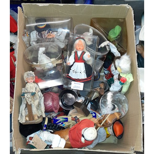 245 - CARTON AND BOX OF VARIOUS WORLD DRESS DOLLS