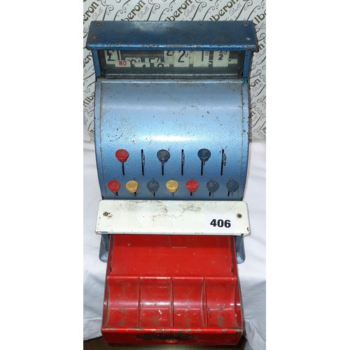 406 - MID 20 CENTURY CODEG ENAMEL TOY CASH REGISTER