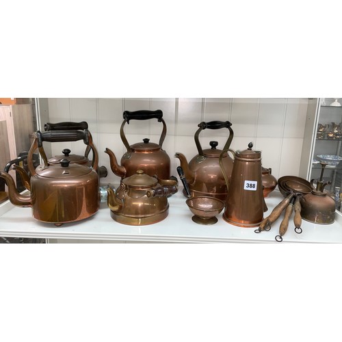 388 - SELECTION OF COPPER ELECTRIC KETTLES, GRADUATED LADLES, ATOMIZER