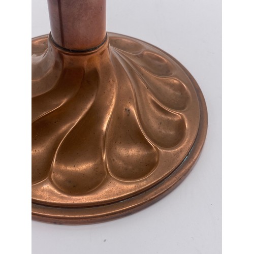 513 - ART NOUVEAU BENSON STYLE COPPER WRYTHEN CHAMBER STICK